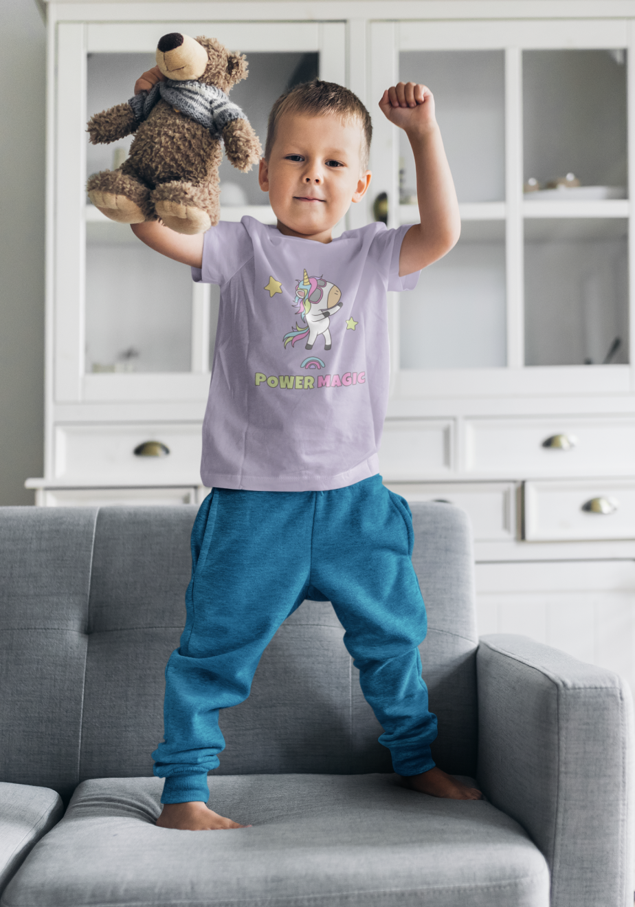 power magic round neck 100% cotton t shirt