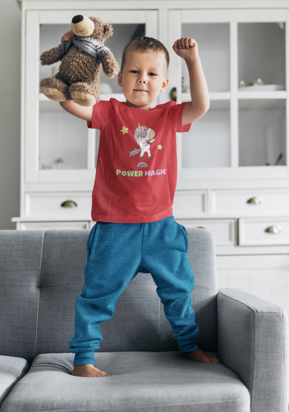 power magic round neck 100% cotton t shirt