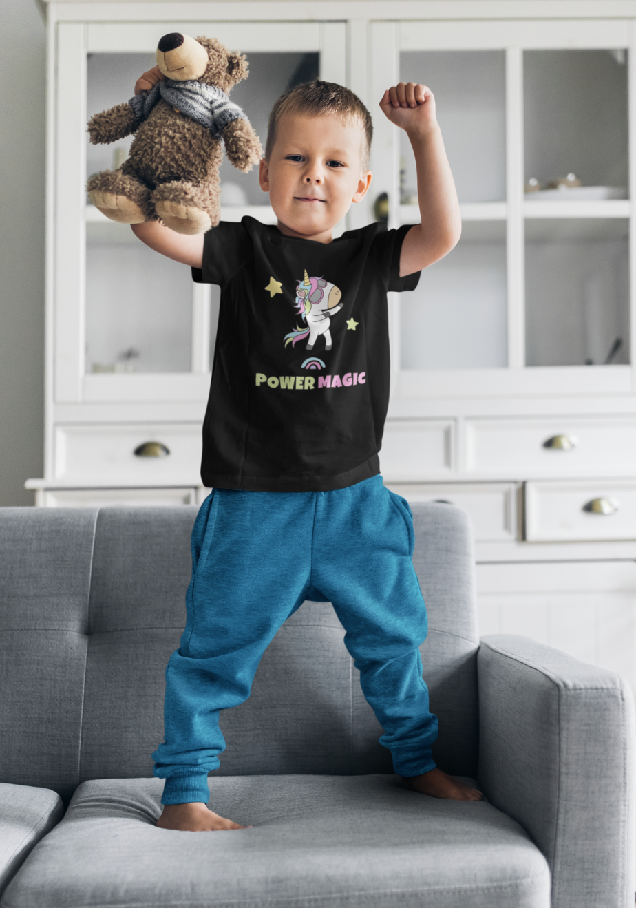 power magic round neck 100% cotton t shirt