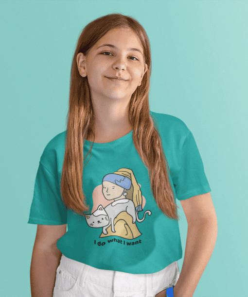 i do what i want round neck 100% cotton t shirt for kids