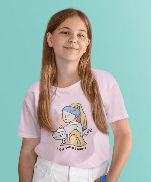 i do what i want round neck 100% cotton t shirt for kids