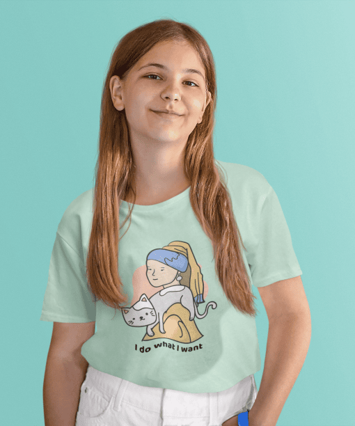 i do what i want round neck 100% cotton t shirt for kids