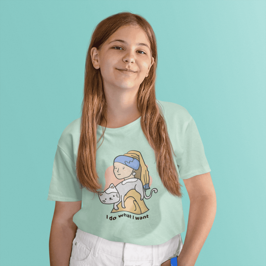 i do what i want round neck 100% cotton t shirt for kids