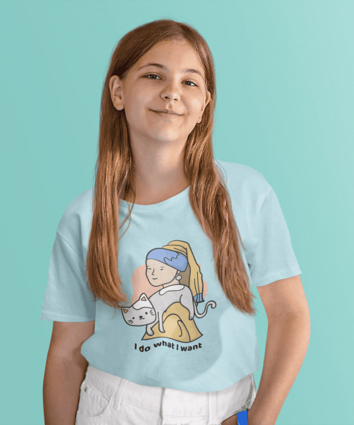 i do what i want round neck 100% cotton t shirt for kids