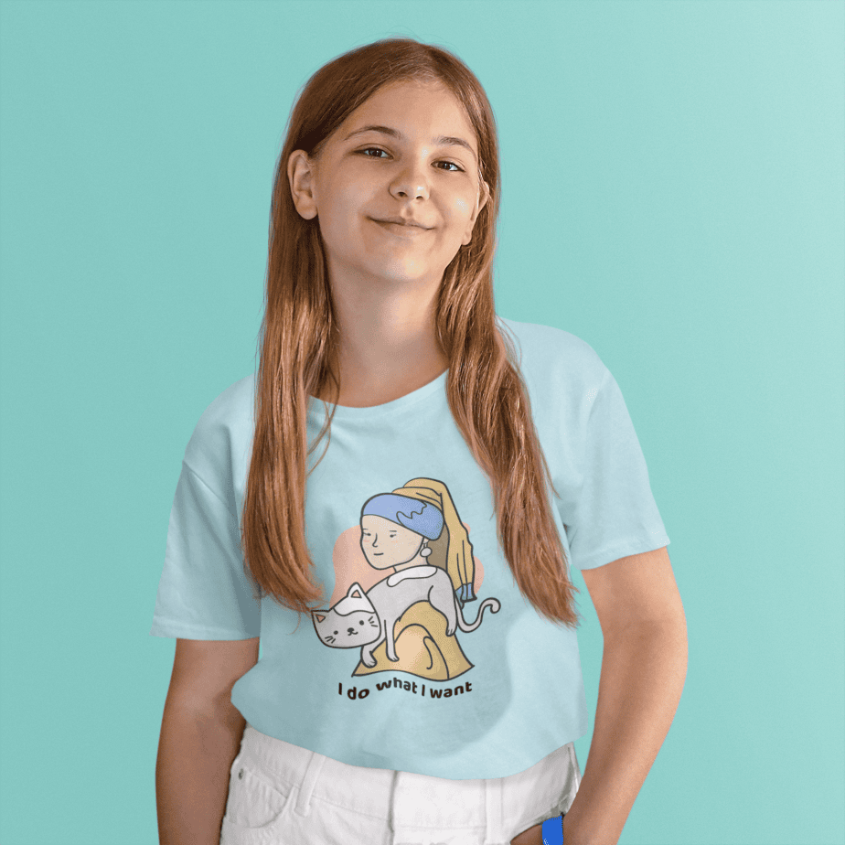 i do what i want round neck 100% cotton t shirt for kids