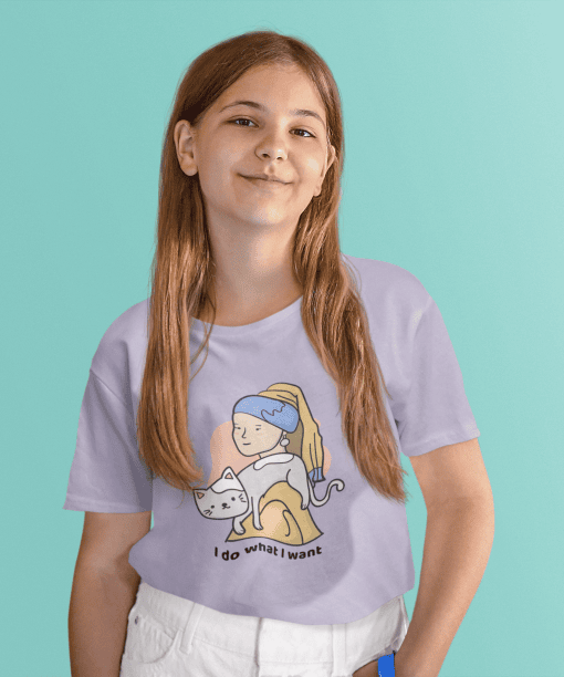 i do what i want round neck 100% cotton t shirt for kids