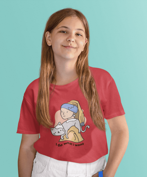 i do what i want round neck 100% cotton t shirt for kids
