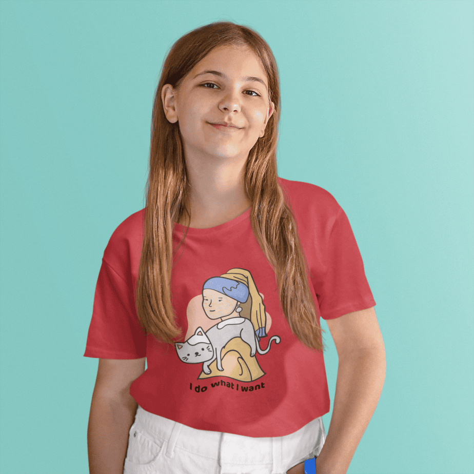 i do what i want round neck 100% cotton t shirt for kids