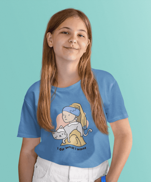 i do what i want round neck 100% cotton t shirt for kids