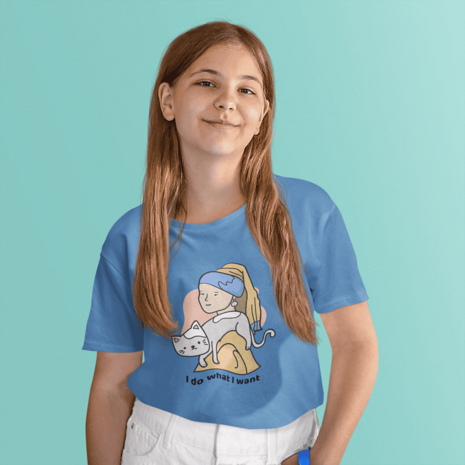 i do what i want round neck 100% cotton t shirt for kids