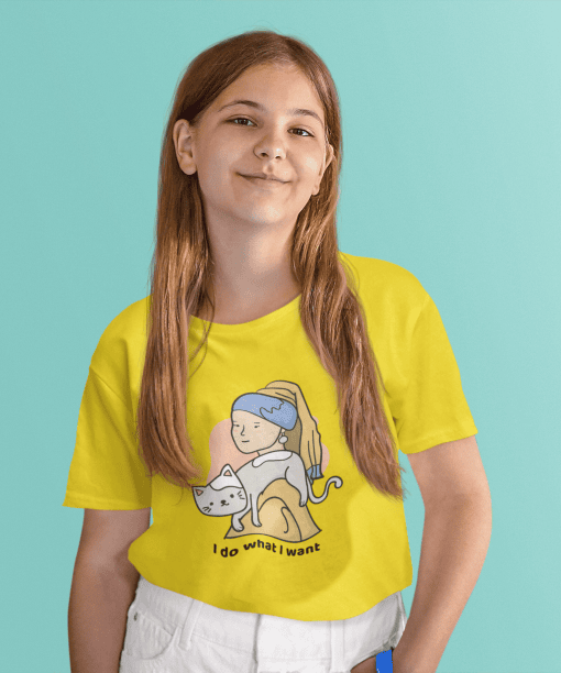 i do what i want round neck 100% cotton t shirt for kids