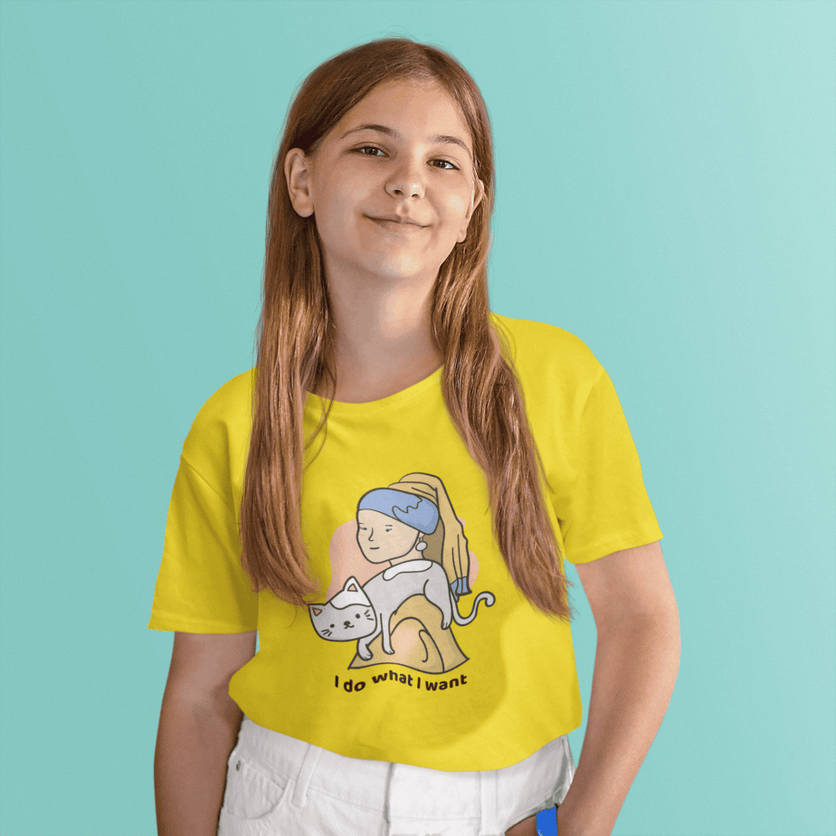 i do what i want round neck 100% cotton t shirt for kids