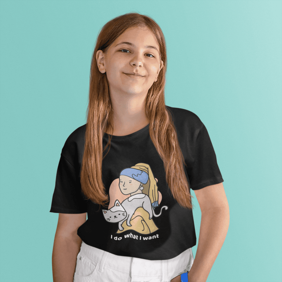 i do what i want round neck 100% cotton t shirt for kids