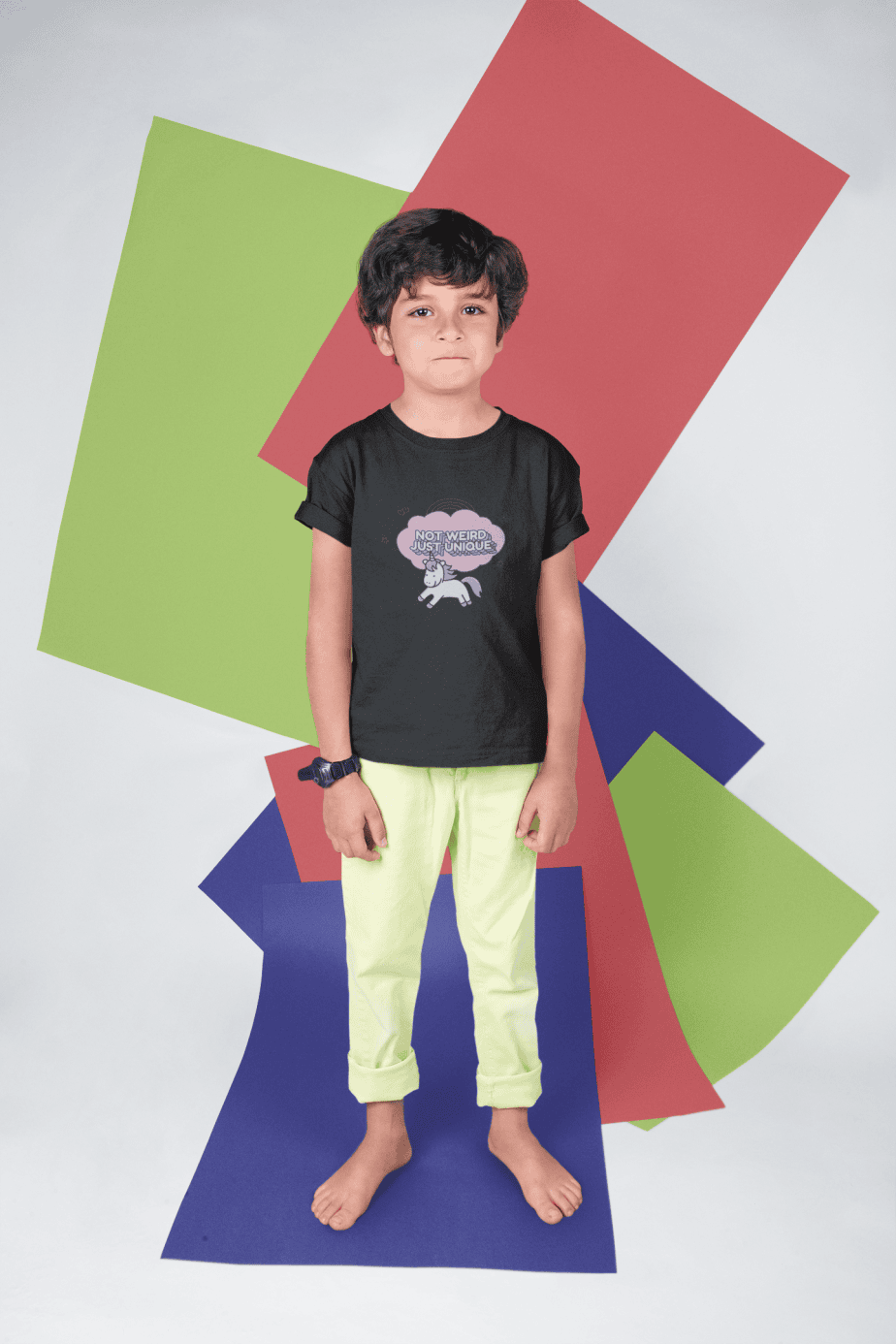 not weird just unique round neck 100% cotton t shirt for kids