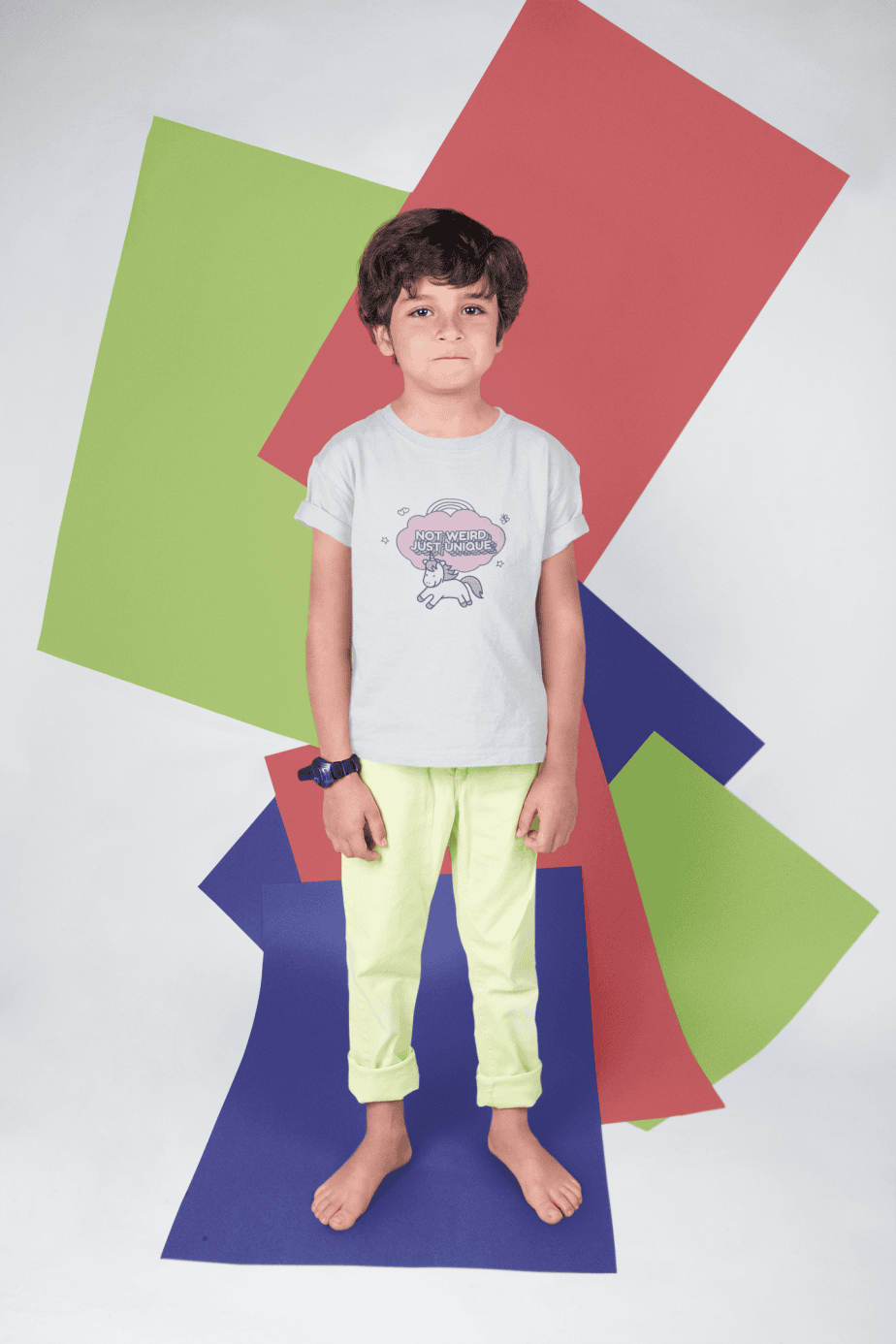 not weird just unique round neck 100% cotton t shirt for kids