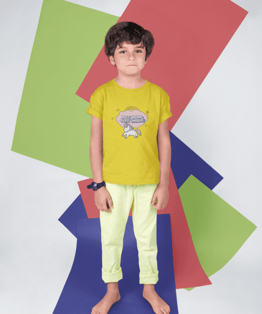 not weird just unique round neck 100% cotton t shirt for kids