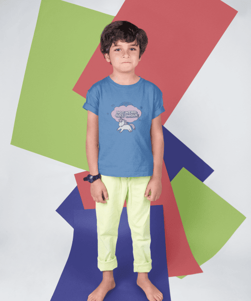 not weird just unique round neck 100% cotton t shirt for kids