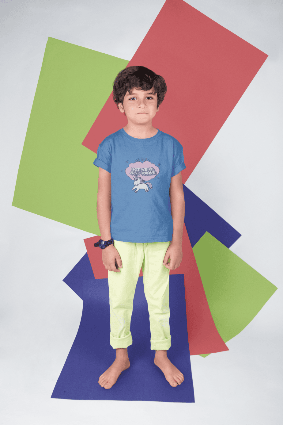 not weird just unique round neck 100% cotton t shirt for kids