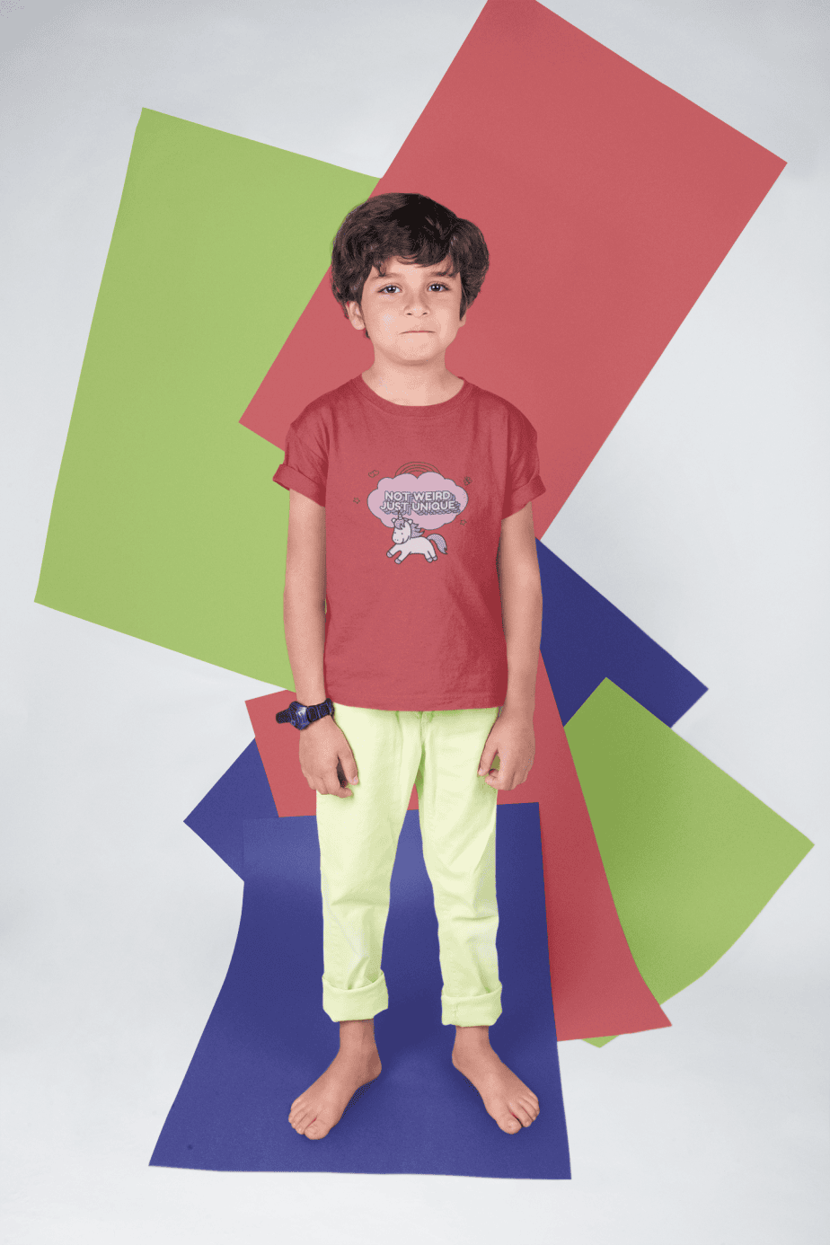not weird just unique round neck 100% cotton t shirt for kids