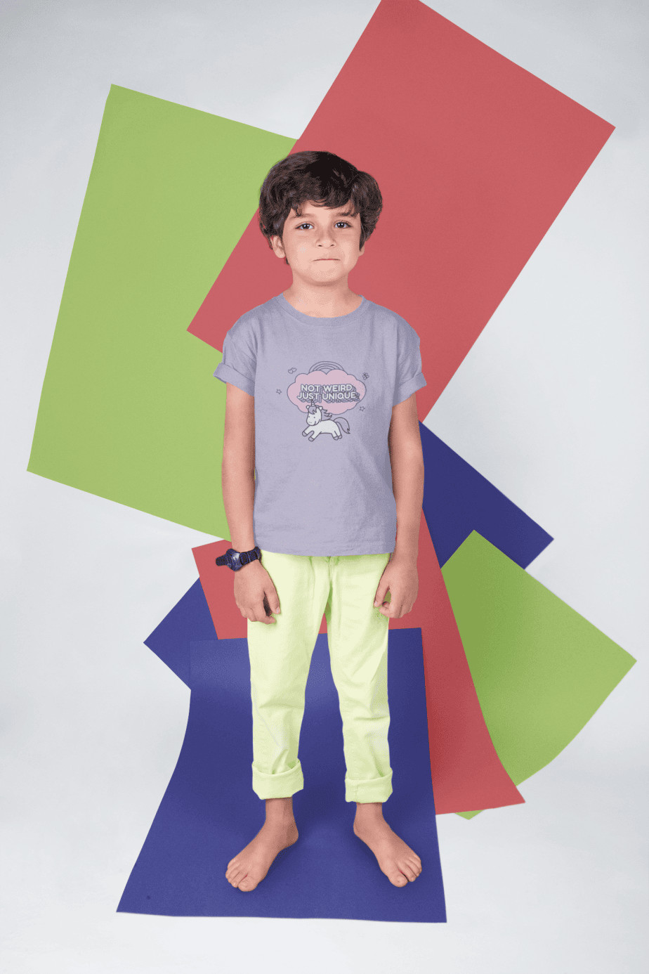 not weird just unique round neck 100% cotton t shirt for kids