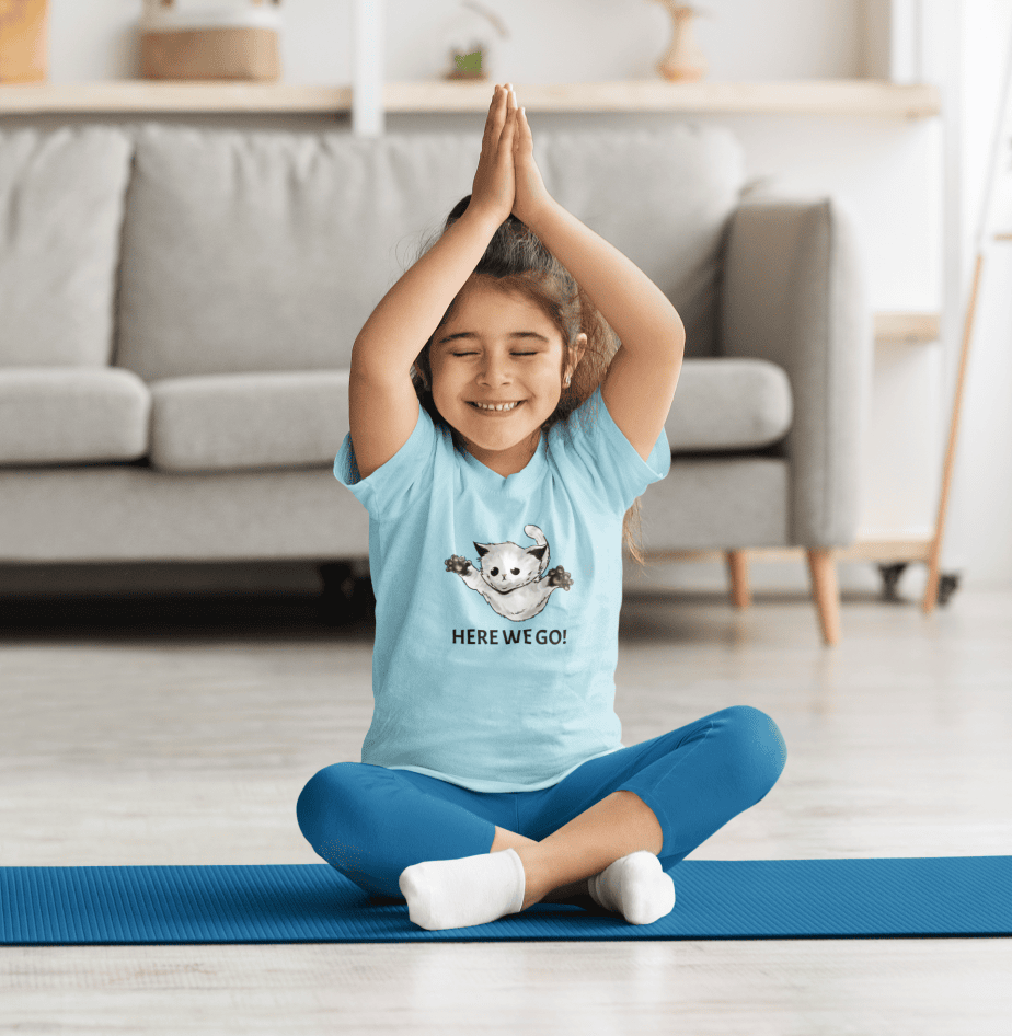 here we go round neck 100% cotton t shirt for kids