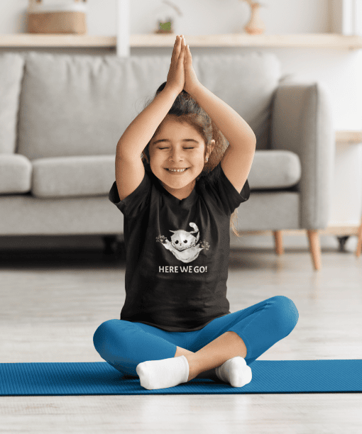 here we go round neck 100% cotton t shirt for kids