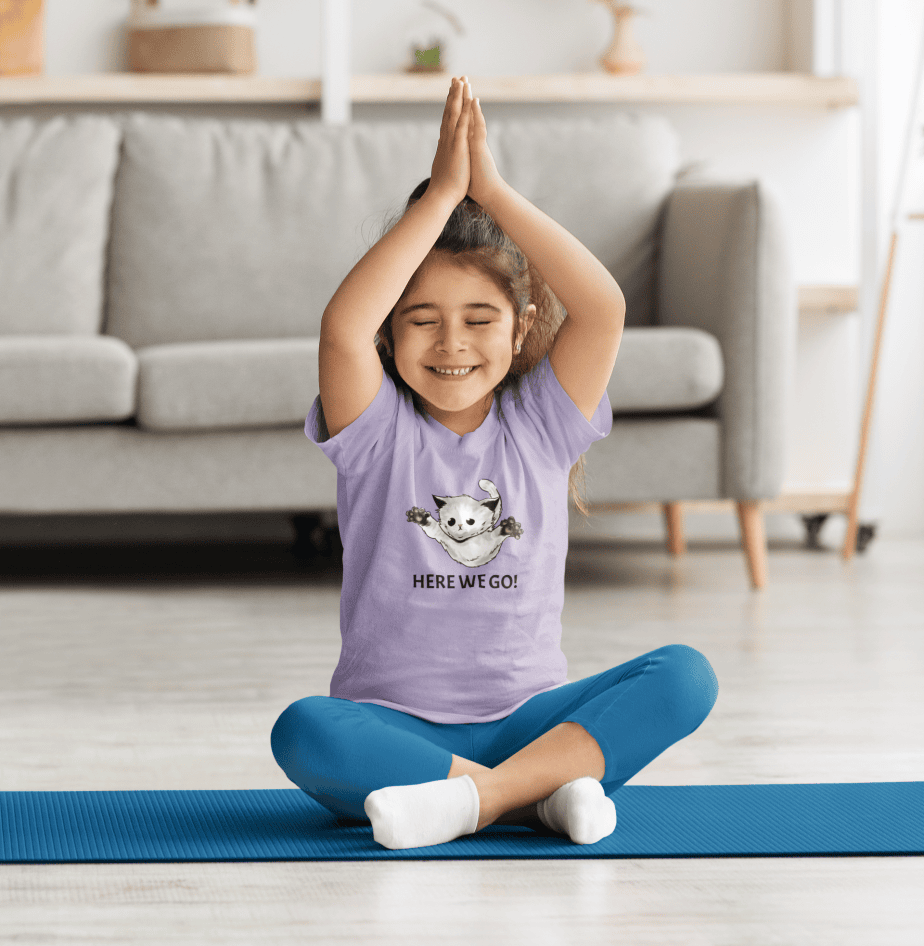 here we go round neck 100% cotton t shirt for kids