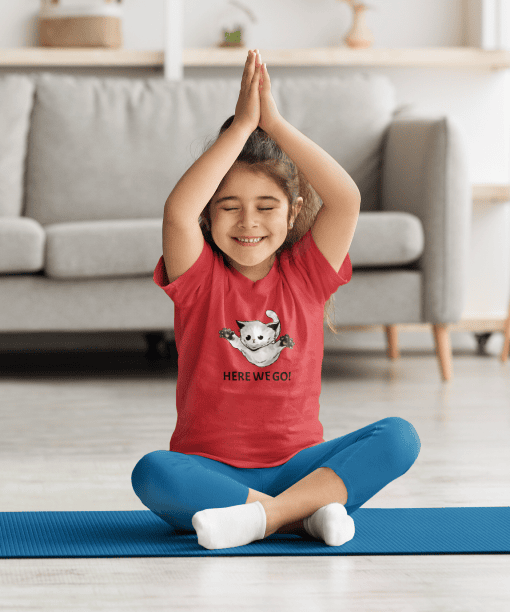 here we go round neck 100% cotton t shirt for kids