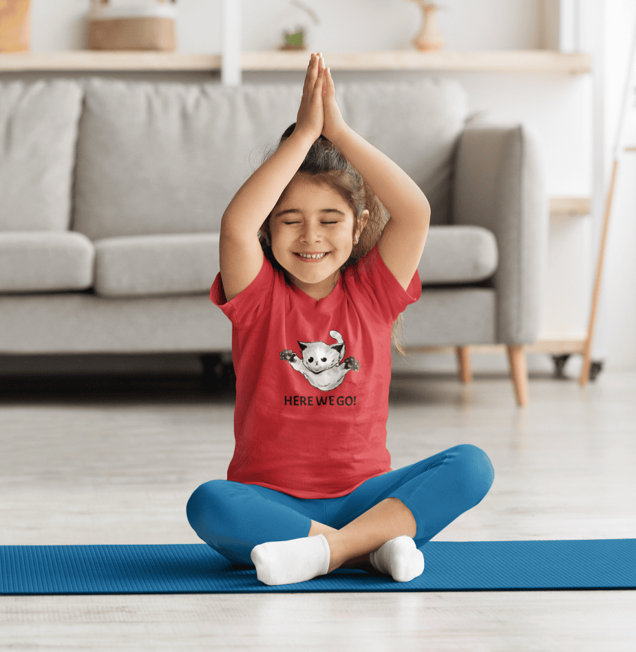 here we go round neck 100% cotton t shirt for kids