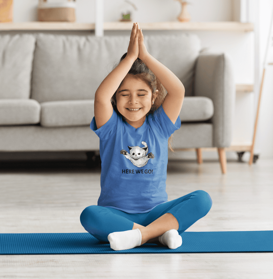 here we go round neck 100% cotton t shirt for kids
