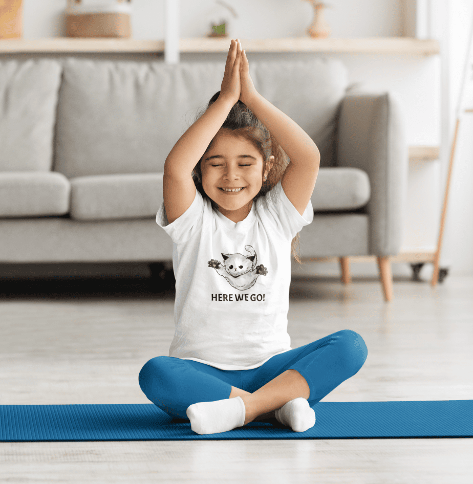 here we go round neck 100% cotton t shirt for kids