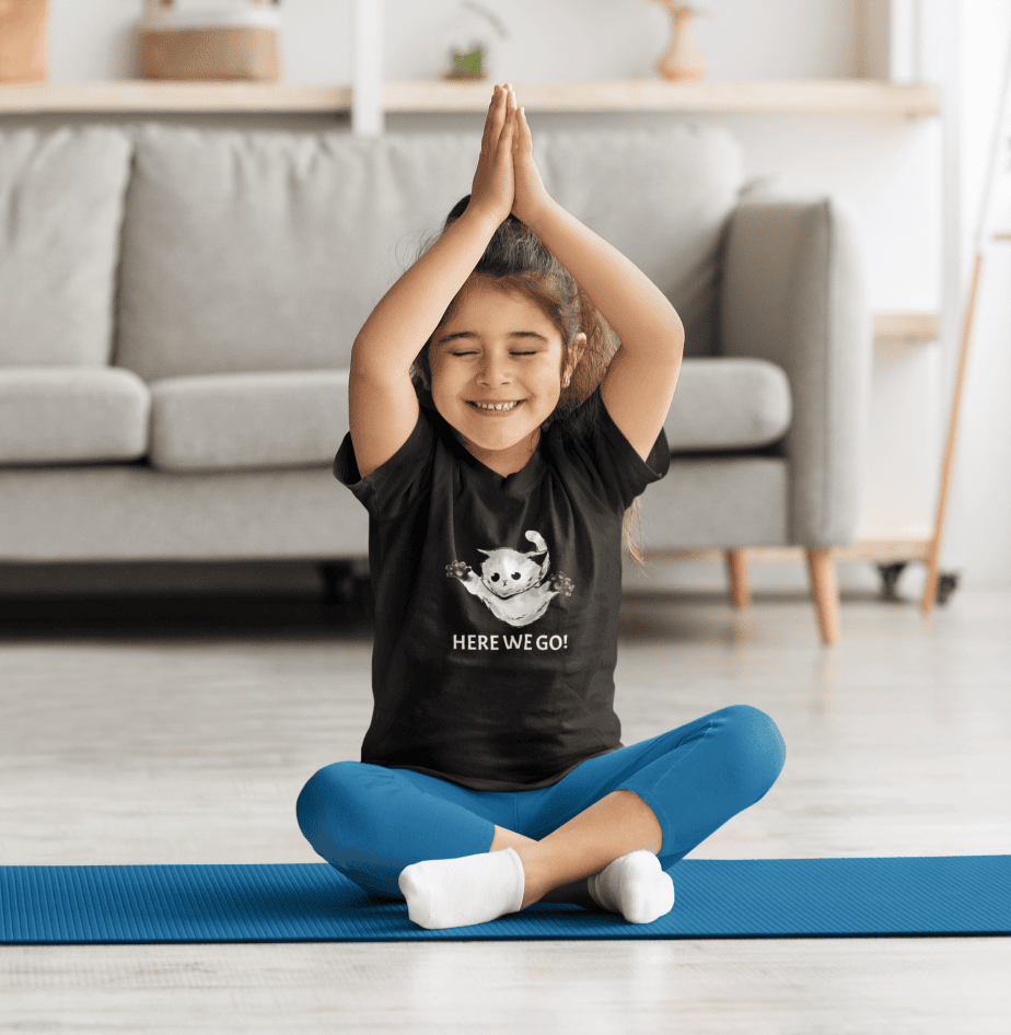 here we go round neck 100% cotton t shirt for kids