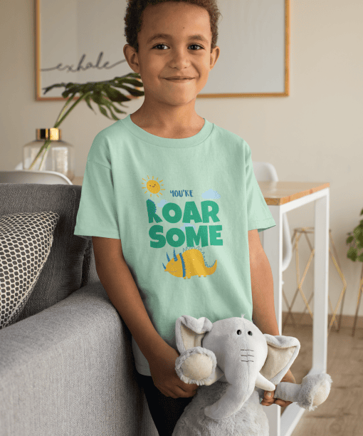 you are roar some round neck 100% cotton t shirt for kids
