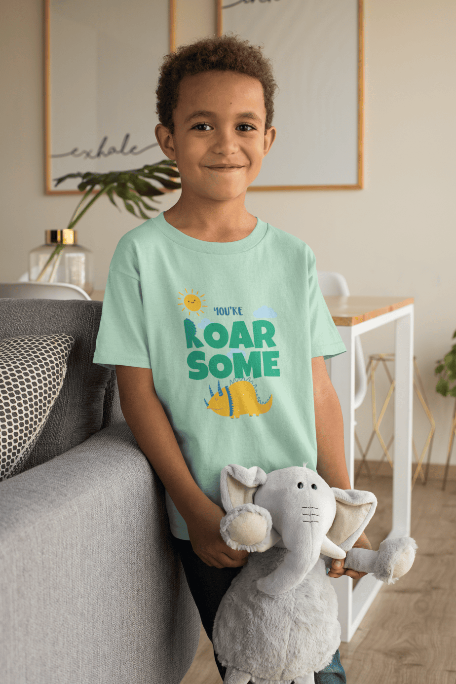 you are roar some round neck 100% cotton t shirt for kids