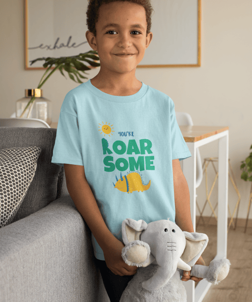 you are roar some round neck 100% cotton t shirt for kids