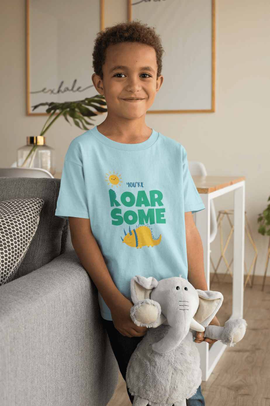 you are roar some round neck 100% cotton t shirt for kids