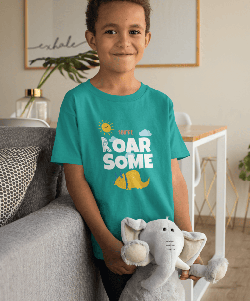 you are roar some round neck 100% cotton t shirt for kids