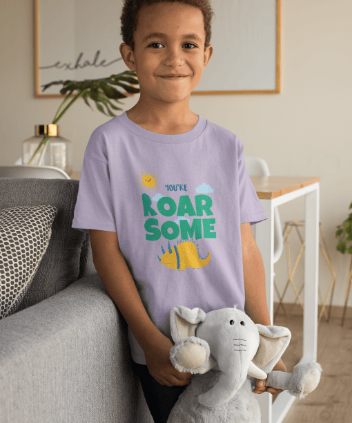 you are roar some round neck 100% cotton t shirt for kids