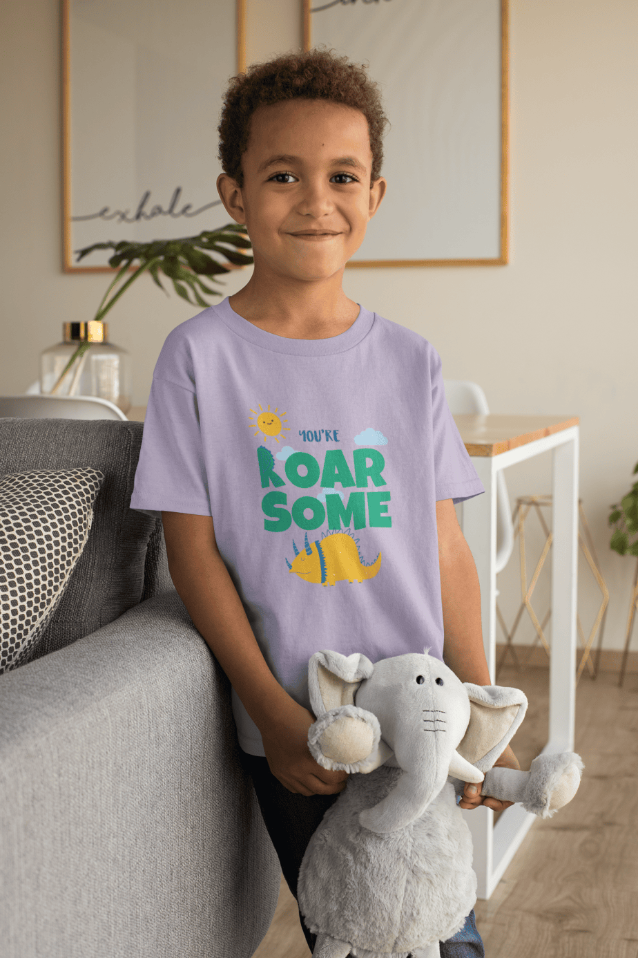 you are roar some round neck 100% cotton t shirt for kids