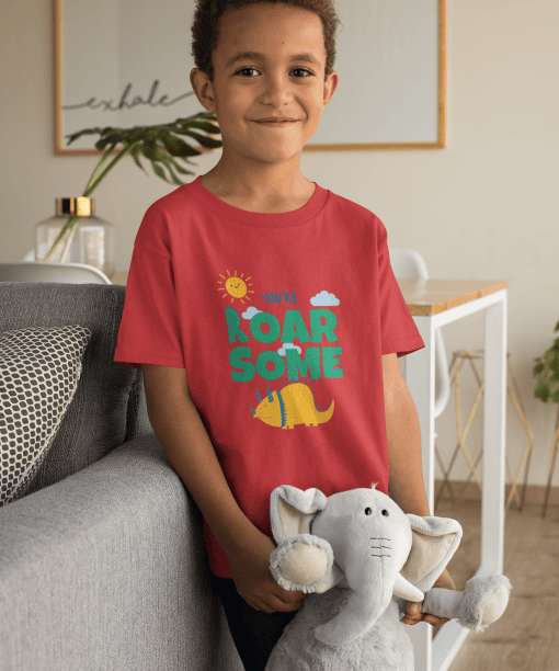 you are roar some round neck 100% cotton t shirt for kids