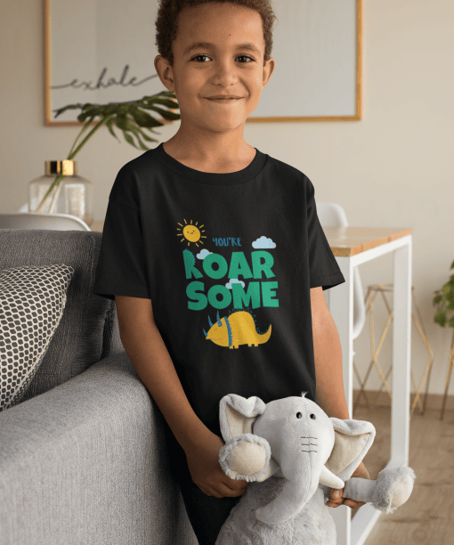 you are roar some round neck 100% cotton t shirt for kids