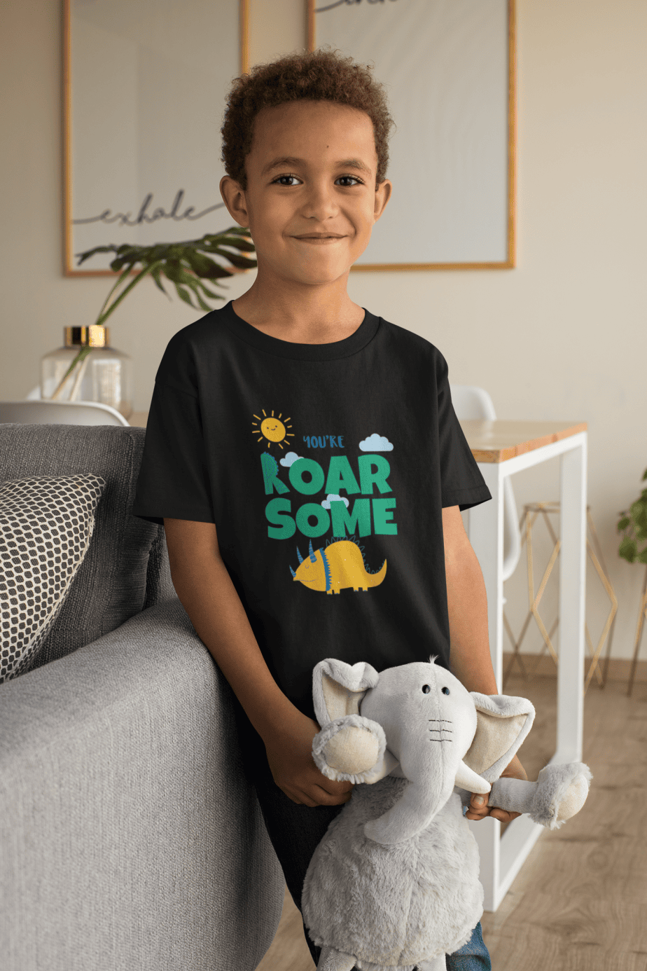 you are roar some round neck 100% cotton t shirt for kids