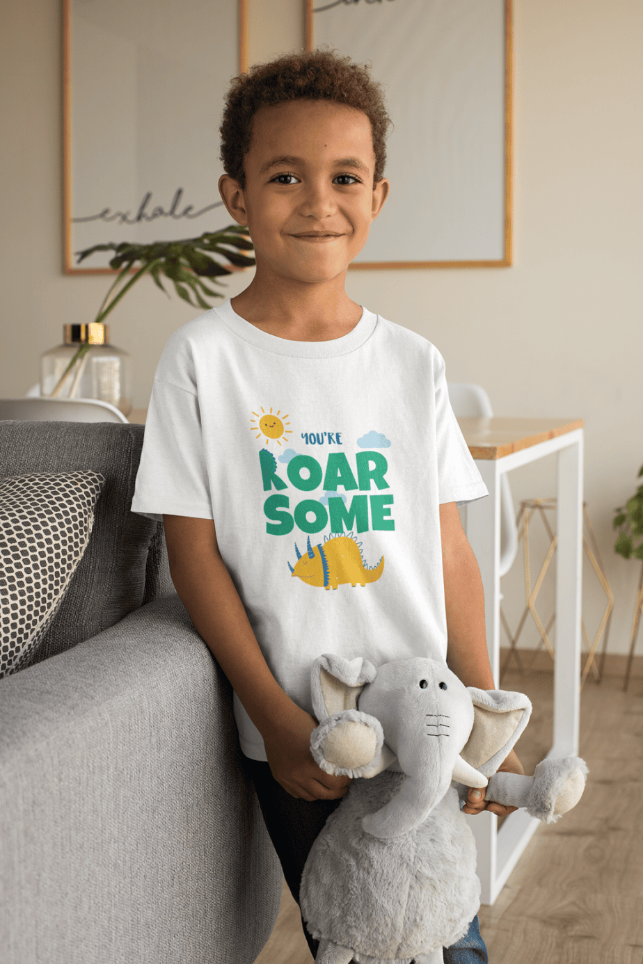 you are roar some round neck 100% cotton t shirt for kids