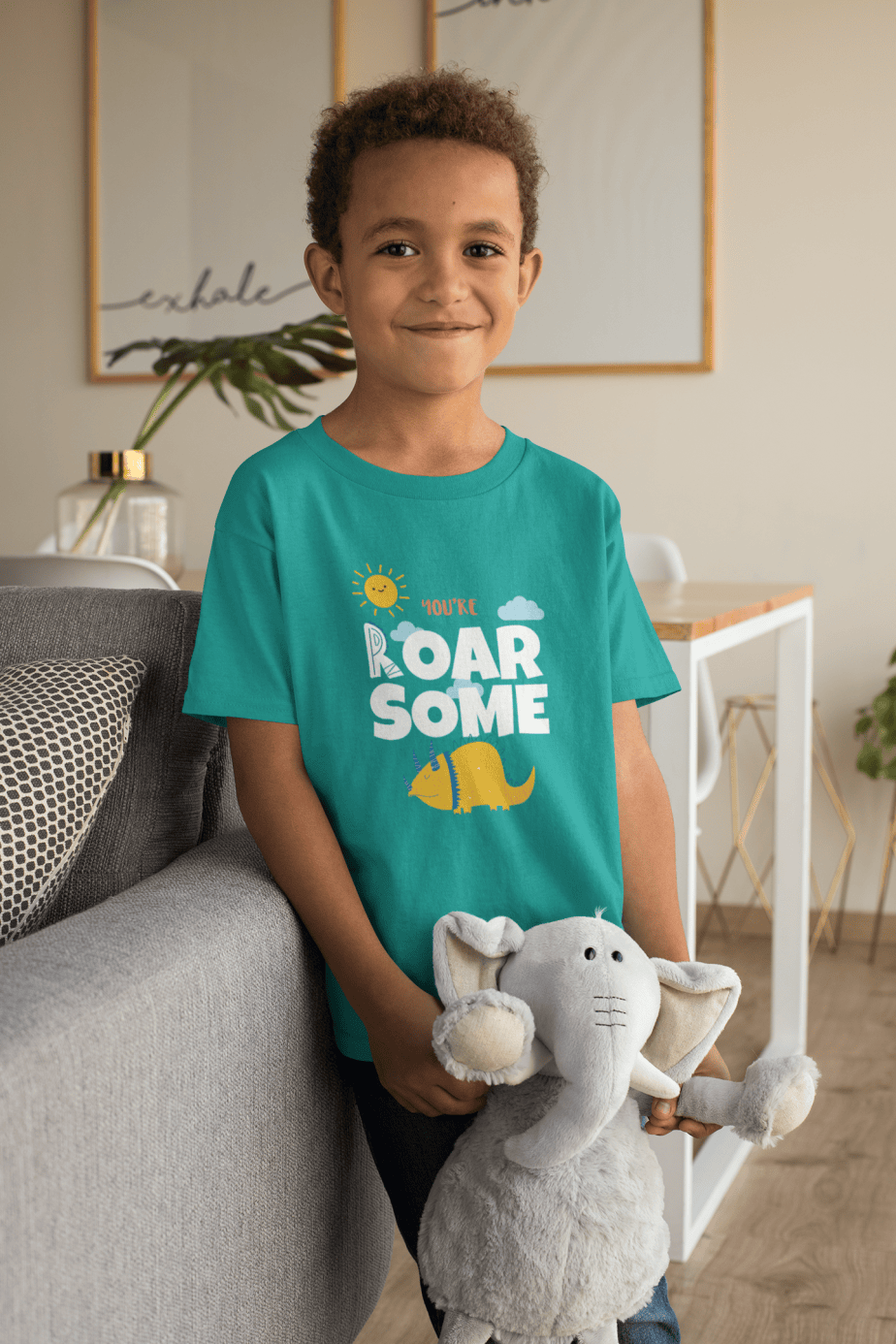 you are roar some round neck 100% cotton t shirt for kids